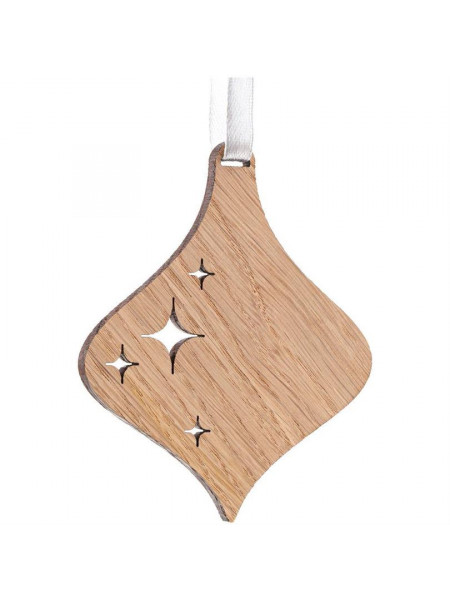 Деревянная подвеска Carving Oak, в форме елочной игрушки