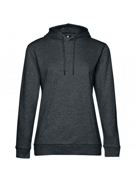 Толстовка с капюшоном женская Hoodie, серый меланж (антрацит)