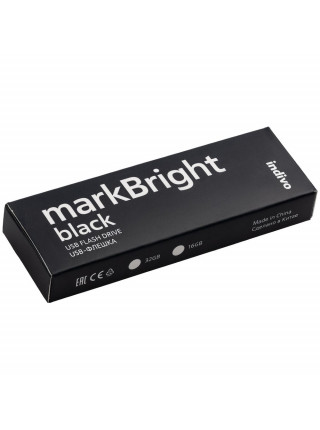 Флешка markBright Black с синей подсветкой, 32 Гб