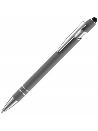 Ручка шариковая Pointer Soft Touch со стилусом, серая