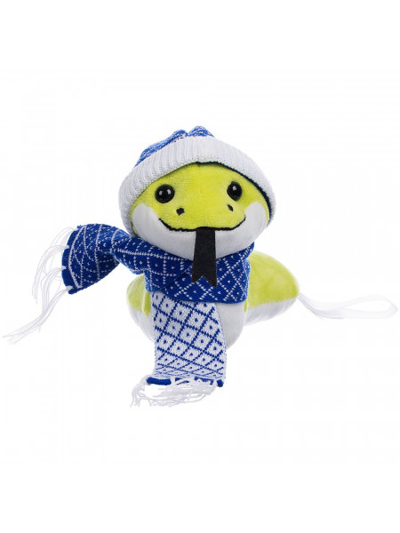 Мягкая игрушка Baby Snake Right, в синем шарфике и шапочке