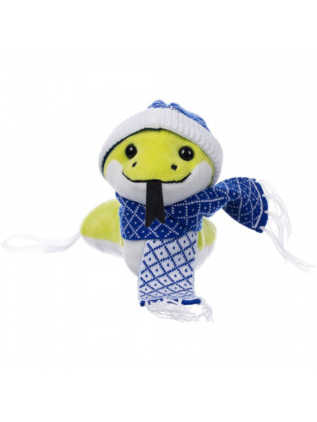 Мягкая игрушка Baby Snake Left, в синем шарфике и шапочке