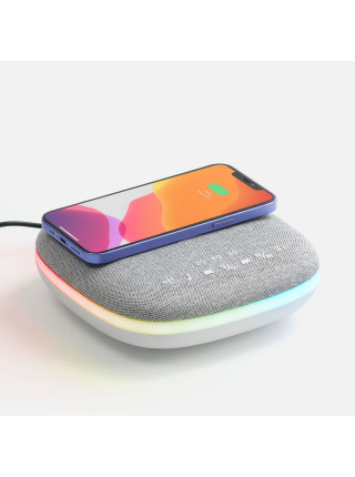 Bluetooth-колонка с беспроводной зарядкой и подсветкой Terrafonic, серая