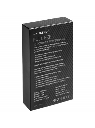 Внешний аккумулятор Uniscend Full Feel 10000 мАч с индикатором, черный